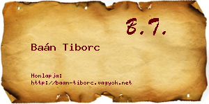 Baán Tiborc névjegykártya